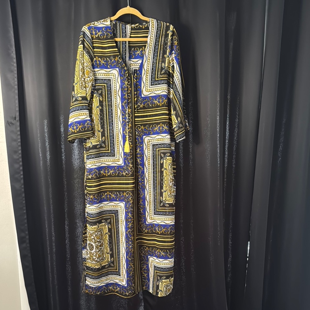 Elegant Multicolor Geometric Beach Cover up